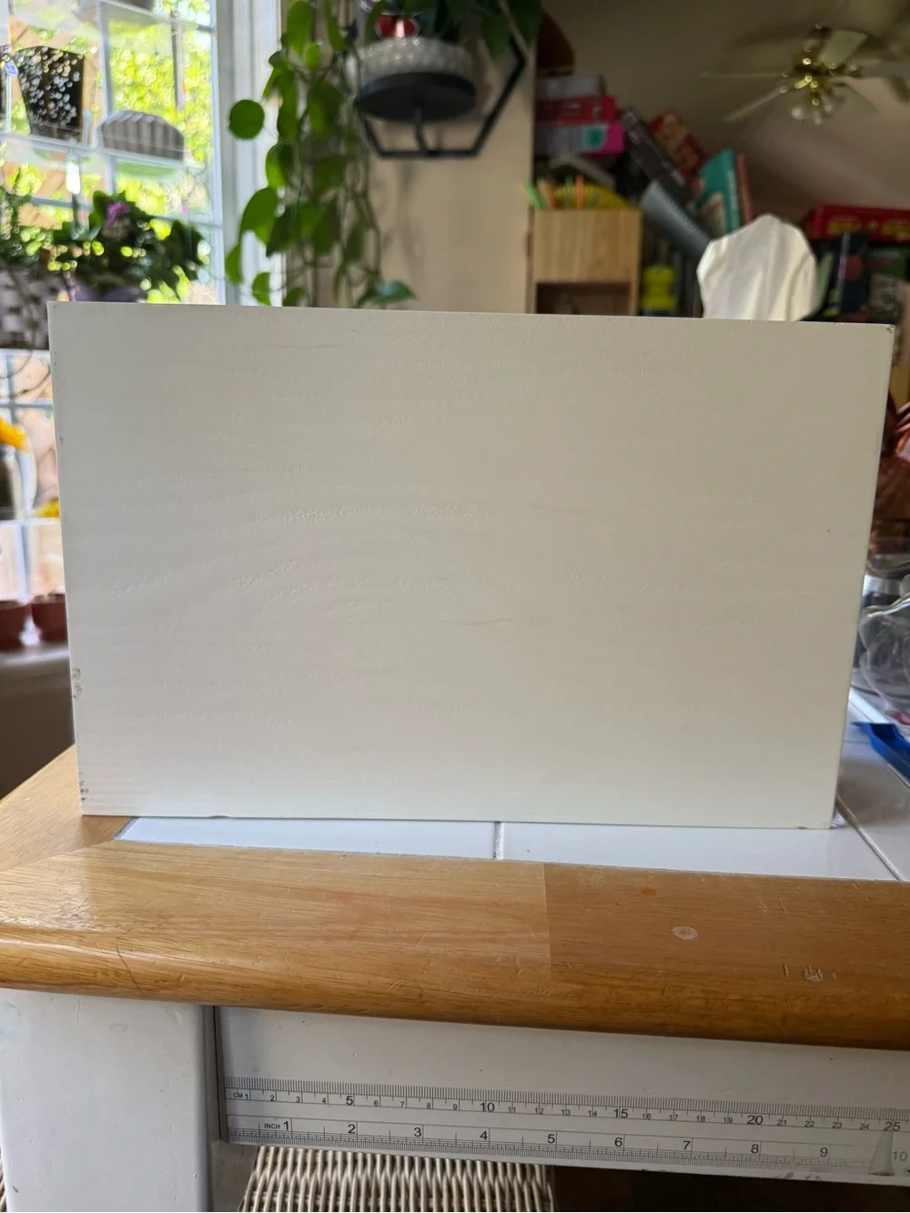 White Wood Utensil and Plate Organizer